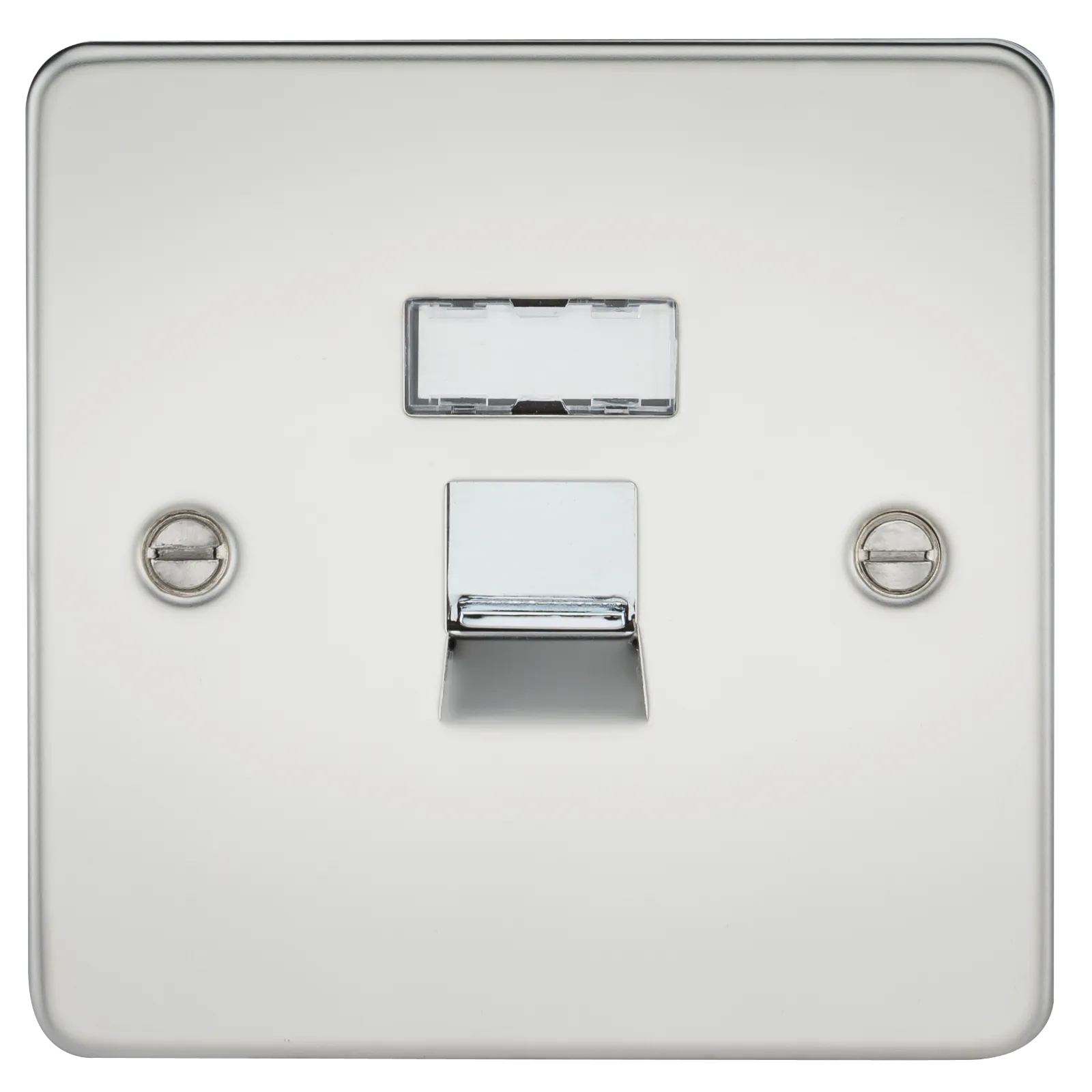 Knightsbridge FPRJ45PC Flat Plate RJ45 Network Outlet - Polished Chrome