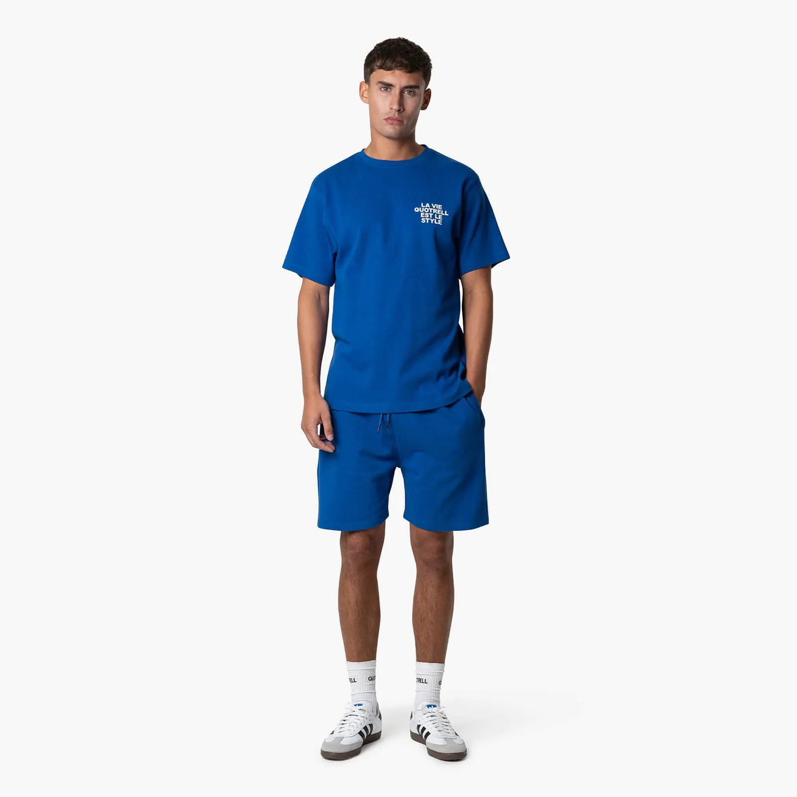 LA VIE T-SHIRT | COBALT/WHITE
