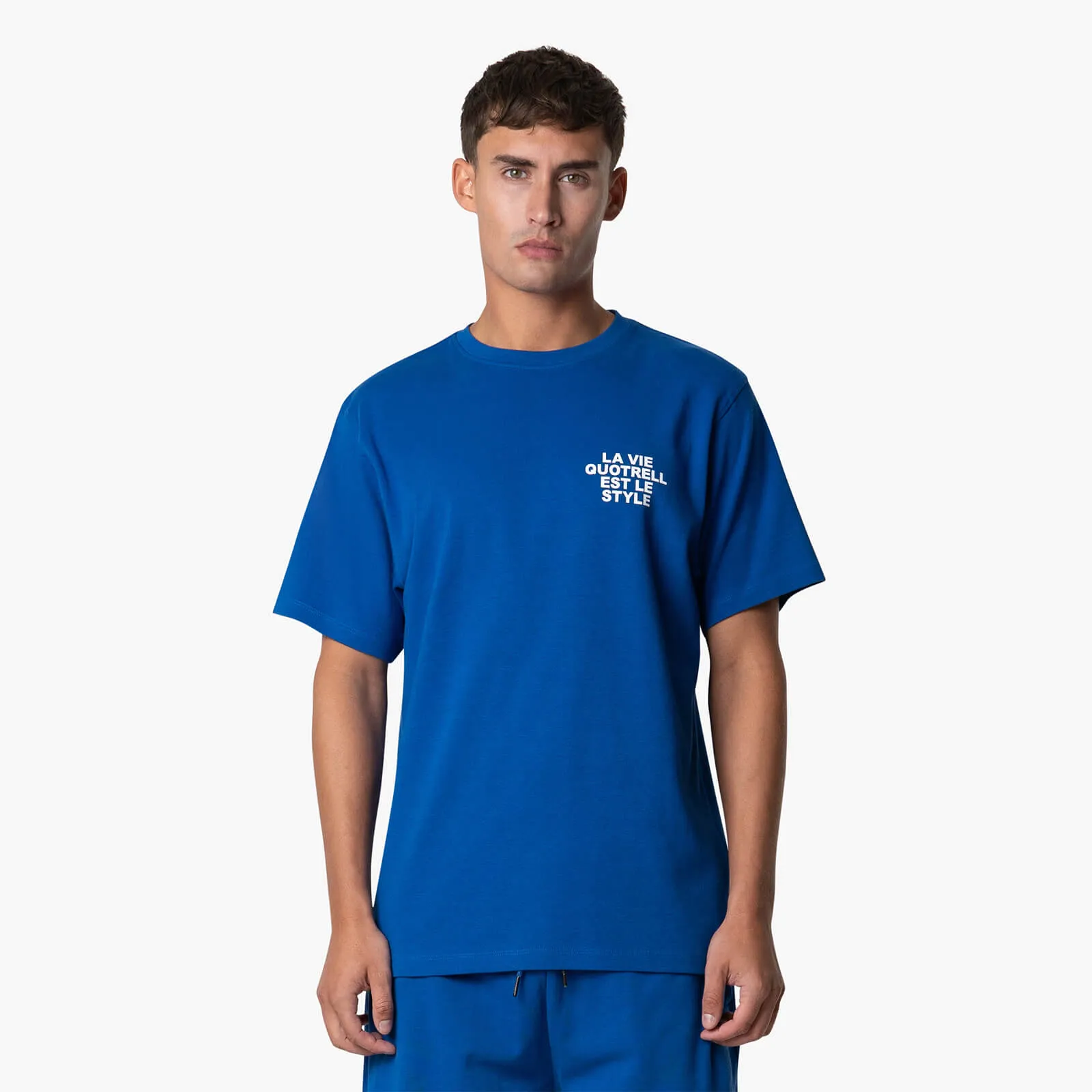 LA VIE T-SHIRT | COBALT/WHITE