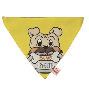 Lana Paws Bone-Appetite Adjustable Dog Bandana/Scarf, Yellow