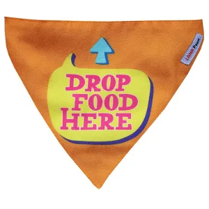 Lana Paws Drop Food Here Adjustable Dog Bandana/Scarf, Orange