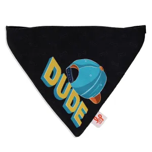 Lana Paws Dude Adjustable Dog Bandana/Scarf, Black and Yellow