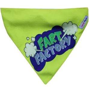 Lana Paws Fart Factory Adjustable Dog Bandana/Scarf, Yellow