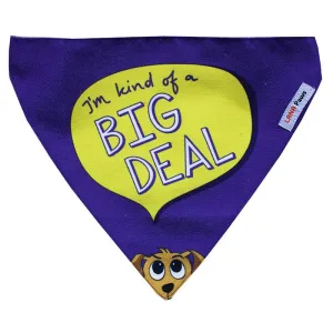 Lana Paws I am Kind of a Big Deal Adjustable Dog Bandana/Scarf, Purple and Yellow