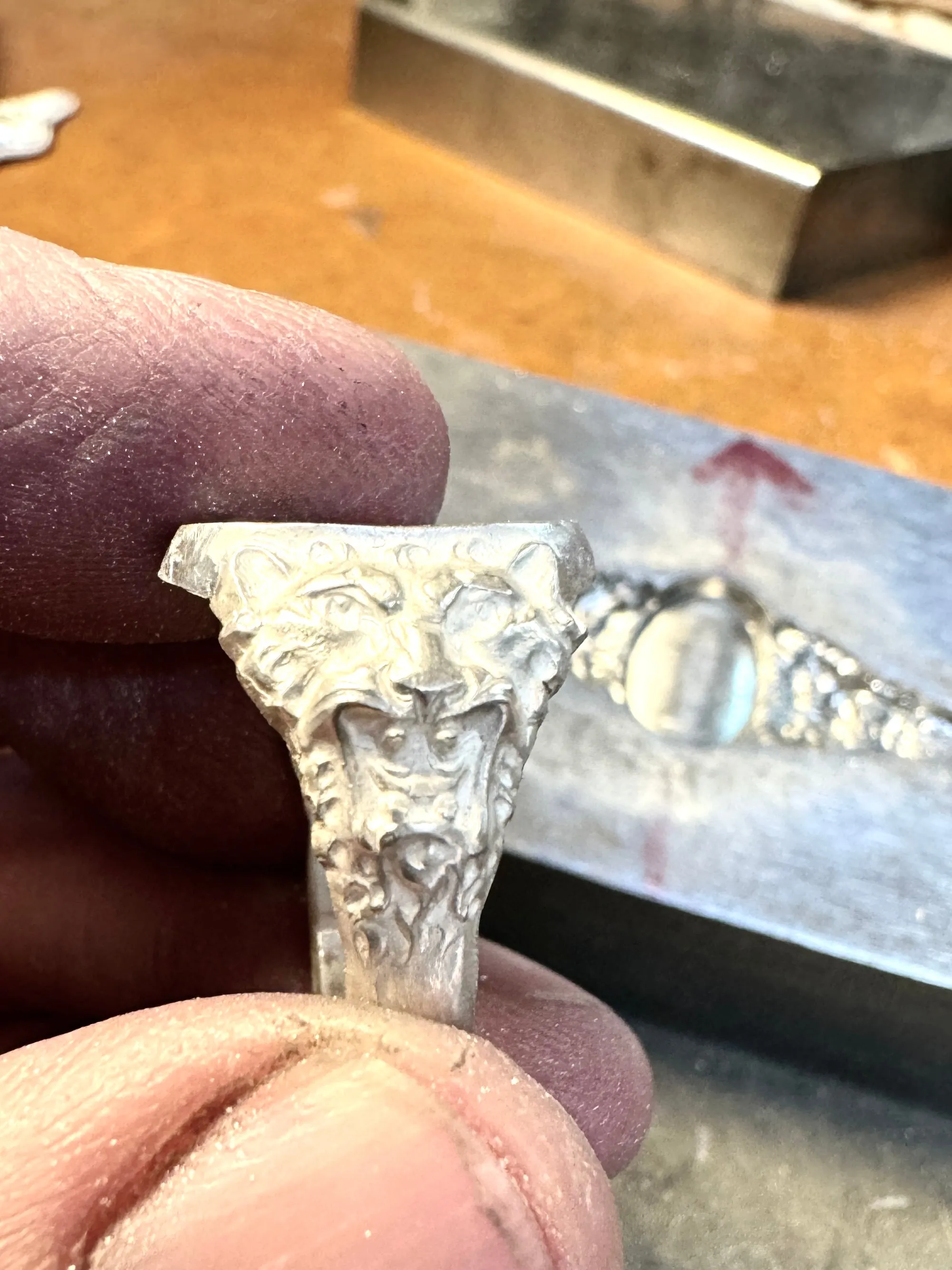 Lapis Lazuli Lion Signet Ring in Sterling Silver
