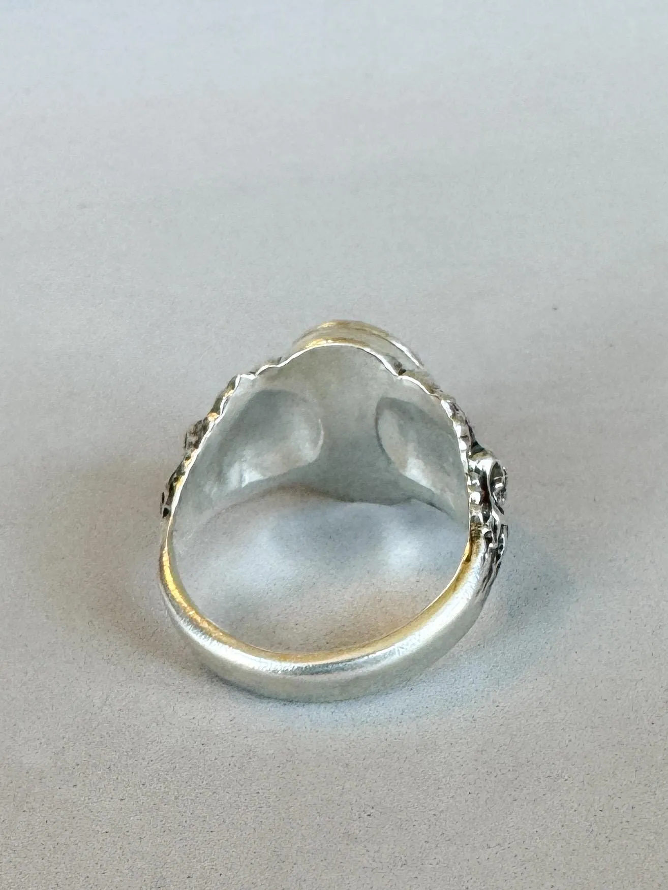 Lapis Lazuli Lion Signet Ring in Sterling Silver