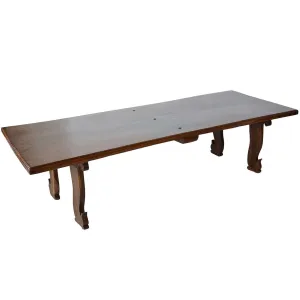 Large Indian Namboodhiri Teak and Fruitwood Rectangular Low Table