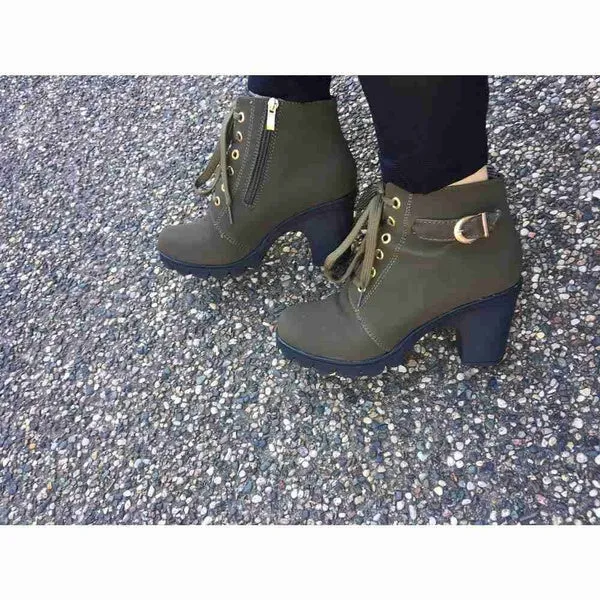 Large Size Ladies Shoes Thick Heel Short Boots Botas De Mujer Ladies Boots Shoes
