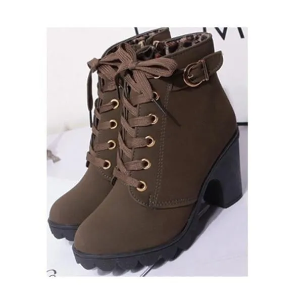 Large Size Ladies Shoes Thick Heel Short Boots Botas De Mujer Ladies Boots Shoes