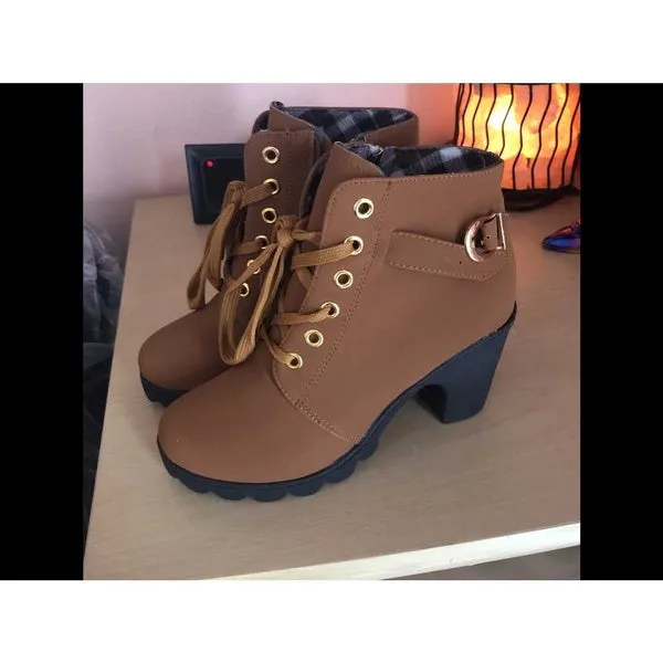 Large Size Ladies Shoes Thick Heel Short Boots Botas De Mujer Ladies Boots Shoes