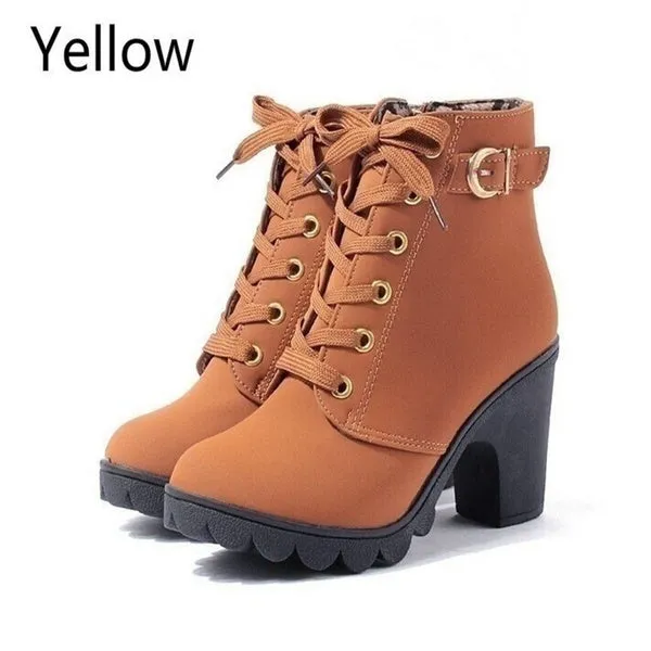 Large Size Ladies Shoes Thick Heel Short Boots Botas De Mujer Ladies Boots Shoes