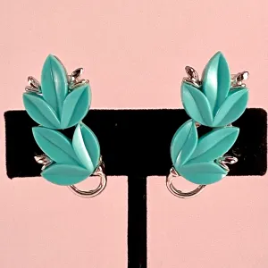 Late 50s/ Early 60s Turquoise Thermoset Earrings
