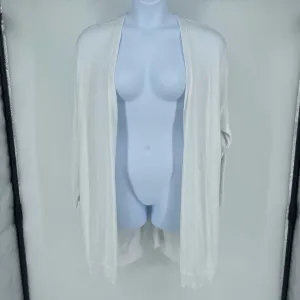 Lauren Ralph Lauren Open-Front Knit Cardigan White Plus Size 2X Layering Basics