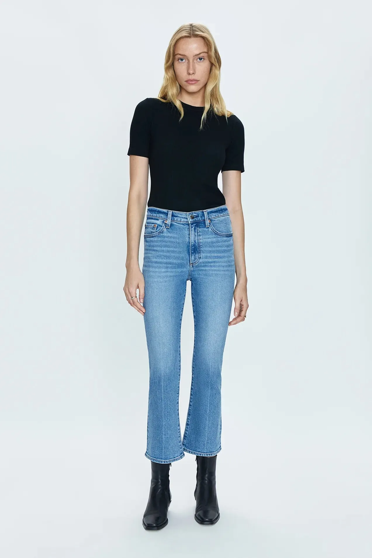 Lennon High Rise Crop Boot in Derby by Pistola