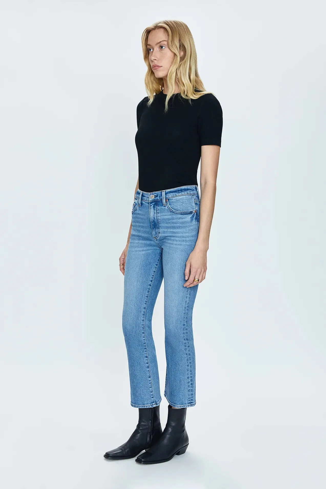 Lennon High Rise Crop Boot in Derby by Pistola