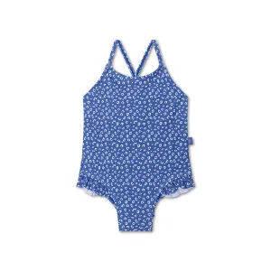 Leopard | Blauw Meisjes UV Badpak