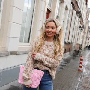 Leopard knit sand