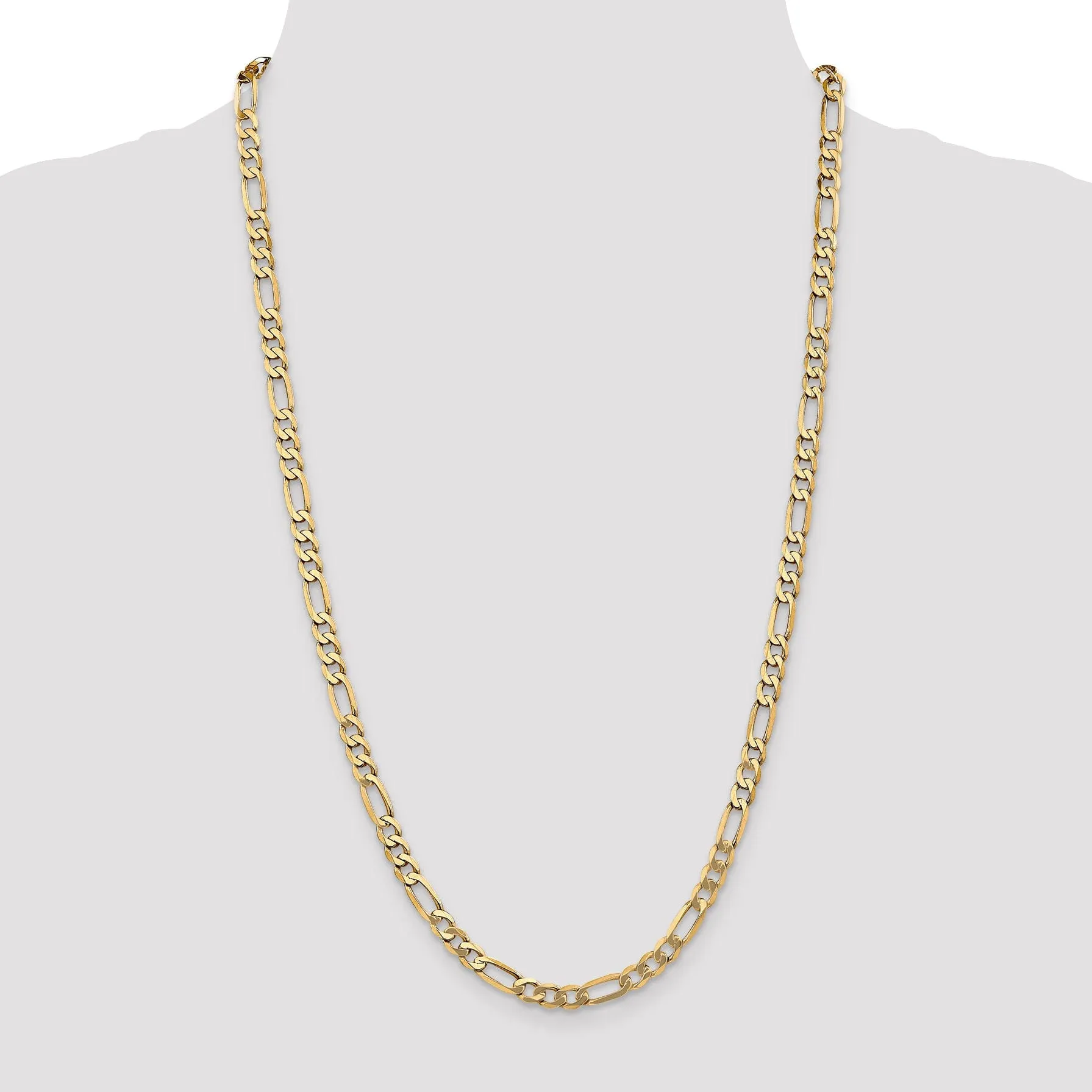 Leslie 14k Yellow Gold 5.25mm Flat Figaro Chain