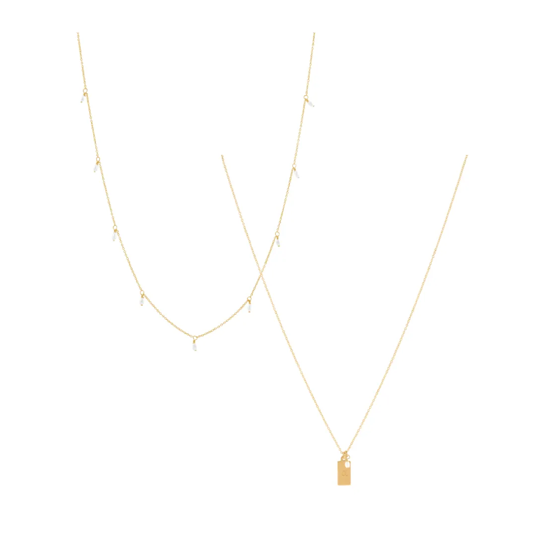 Letter Necklace Bundle - Gold