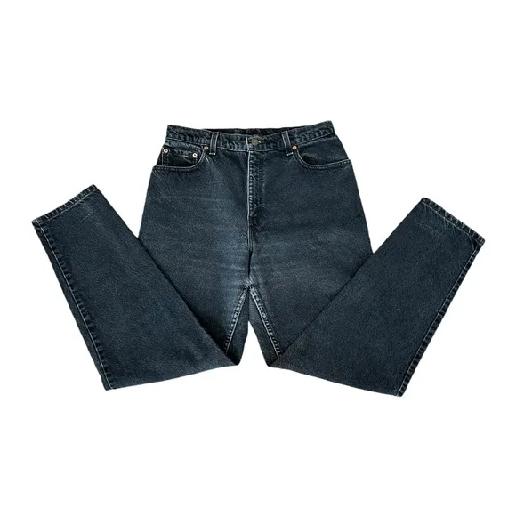 LEVI’S 551 RELAXED FIT TAPERED LEG BLACK JEANS DENIM HIGH WAIST VINTAGE SIZE 8