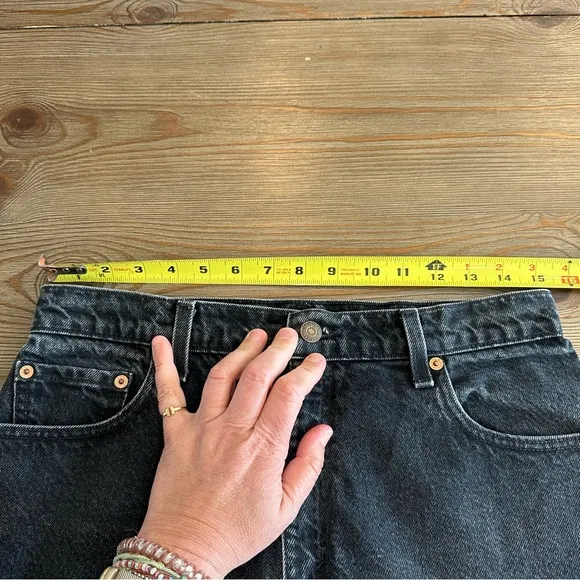 LEVI’S 551 RELAXED FIT TAPERED LEG BLACK JEANS DENIM HIGH WAIST VINTAGE SIZE 8