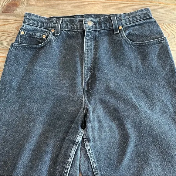 LEVI’S 551 RELAXED FIT TAPERED LEG BLACK JEANS DENIM HIGH WAIST VINTAGE SIZE 8