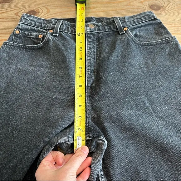 LEVI’S 551 RELAXED FIT TAPERED LEG BLACK JEANS DENIM HIGH WAIST VINTAGE SIZE 8
