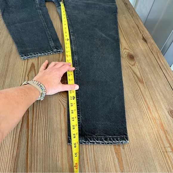 LEVI’S 551 RELAXED FIT TAPERED LEG BLACK JEANS DENIM HIGH WAIST VINTAGE SIZE 8