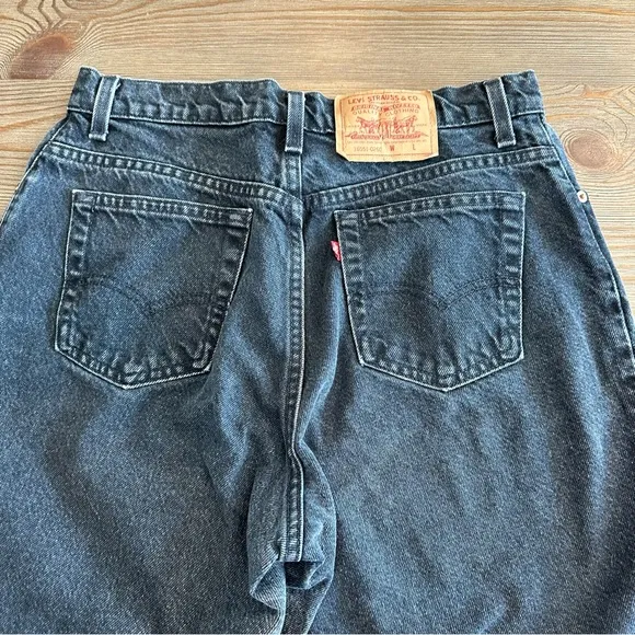 LEVI’S 551 RELAXED FIT TAPERED LEG BLACK JEANS DENIM HIGH WAIST VINTAGE SIZE 8