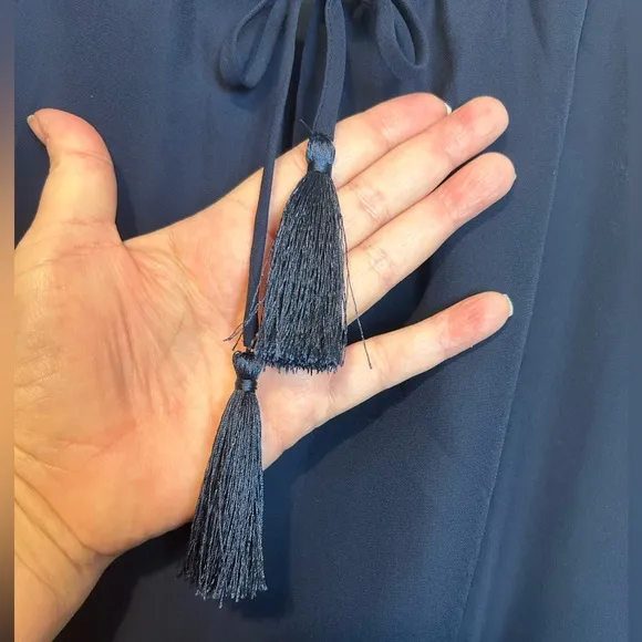 LIKELY Navy Blue Spaghetti strap Tassel detail Mini  Dress size 6