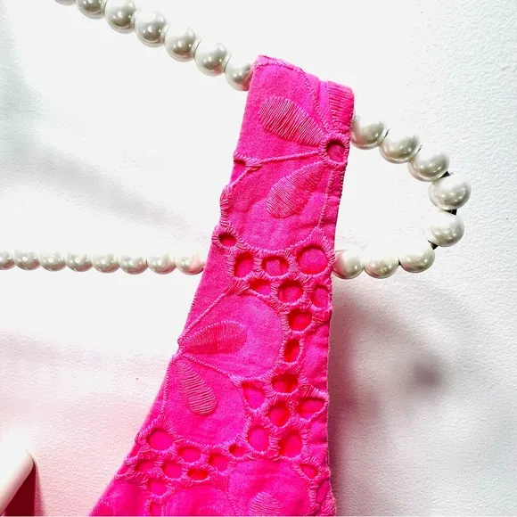 LILLY PULITZER Calhoun Pink Lace Eyelet Sleeveless Dress Size 4
