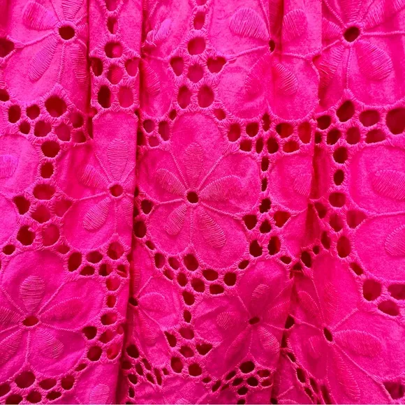 LILLY PULITZER Calhoun Pink Lace Eyelet Sleeveless Dress Size 4