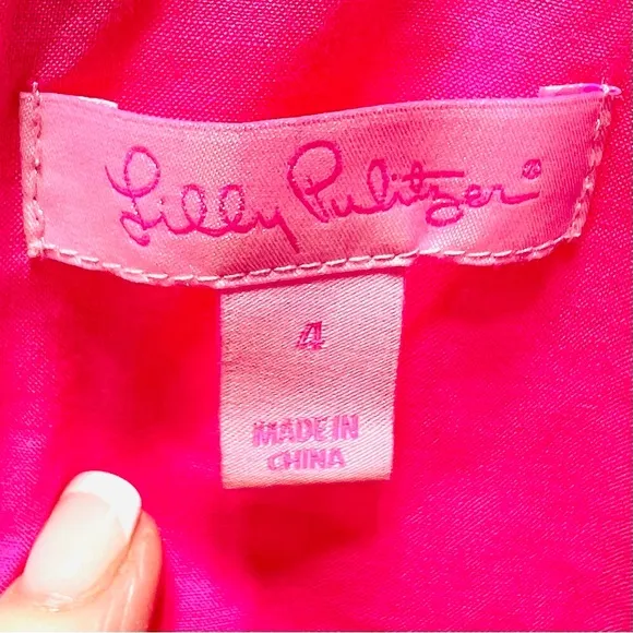 LILLY PULITZER Calhoun Pink Lace Eyelet Sleeveless Dress Size 4