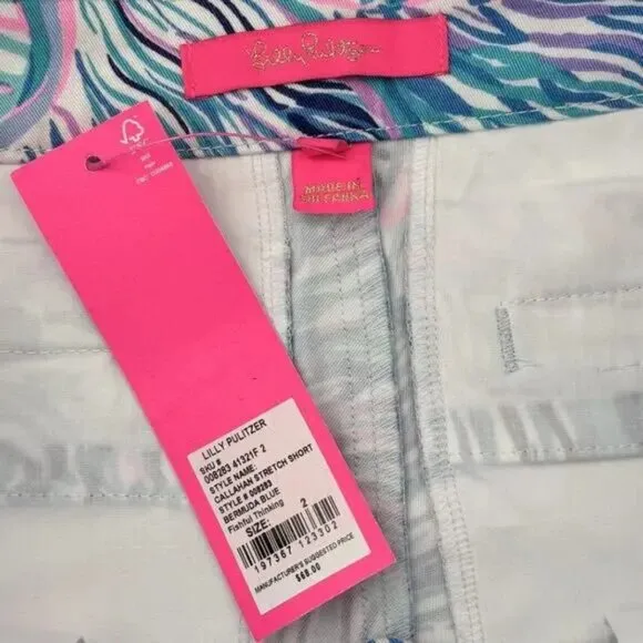 Lilly Pulitzer Callahan Stretch Short Bermuda Blue Fishful Thinking