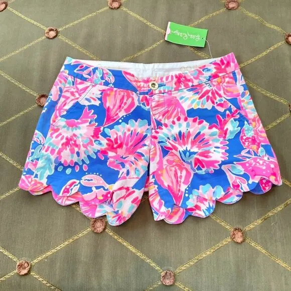 Lilly Pulitzer Shorts Buttercup Stretch Bennet Blue Bay Dreamin (00) NWT