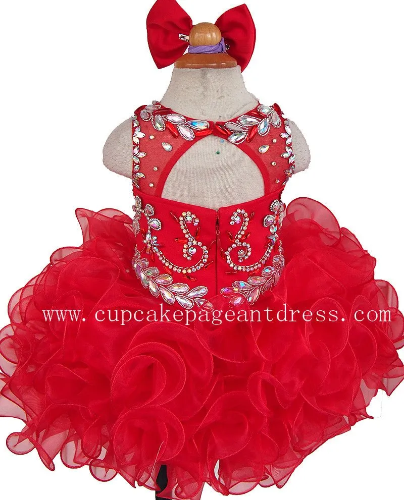 Little Princess Glitz Nationals Cupcake Pageant Dress With Hairbow