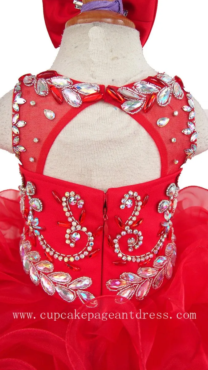 Little Princess Glitz Nationals Cupcake Pageant Dress With Hairbow