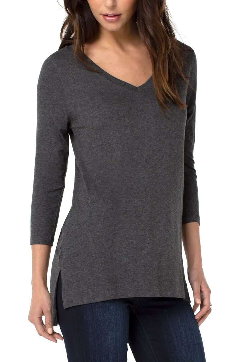 Liverpool 3/4 sleeve V neck top