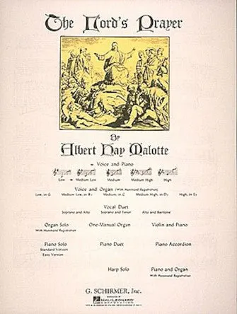 LORD'S PRAYER Medium Low Voice (B-Flat) and Piano