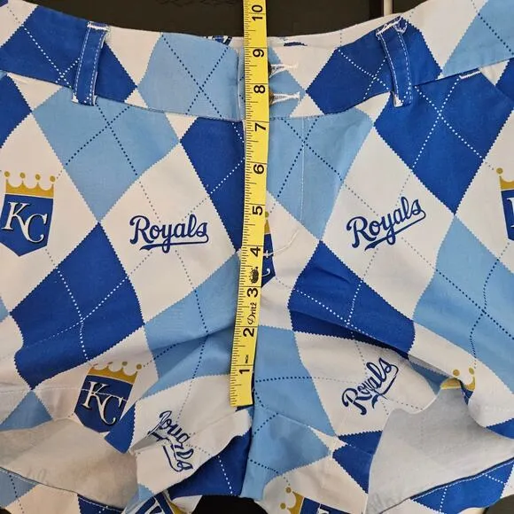 Loudmouth MLB Kansas City Royals Blue Argyle Golf Casual Shorts | Women's 10