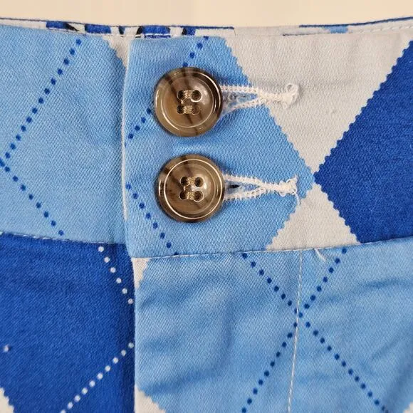 Loudmouth MLB Kansas City Royals Blue Argyle Golf Casual Shorts | Women's 10