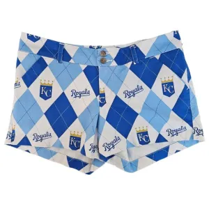 Loudmouth MLB Kansas City Royals Blue Argyle Golf Casual Shorts | Women's 10
