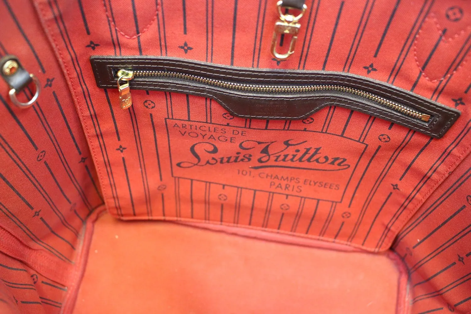 LOUIS VUITTON Damier Ebene Neverfull MM Shoulder Bag