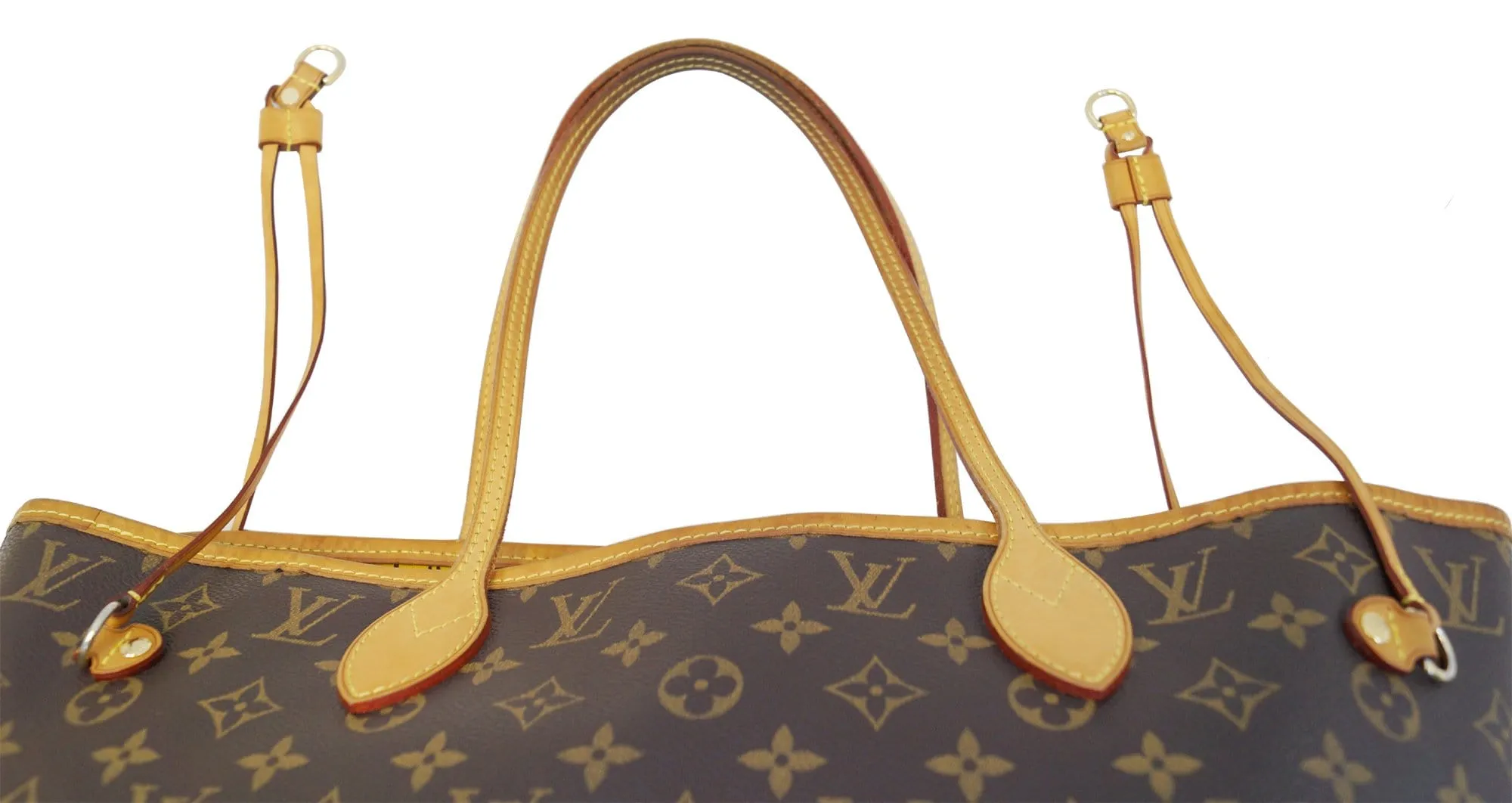 LOUIS VUITTON Monogram Canvas Neverfull MM Shoulder Bag Yellow Interior