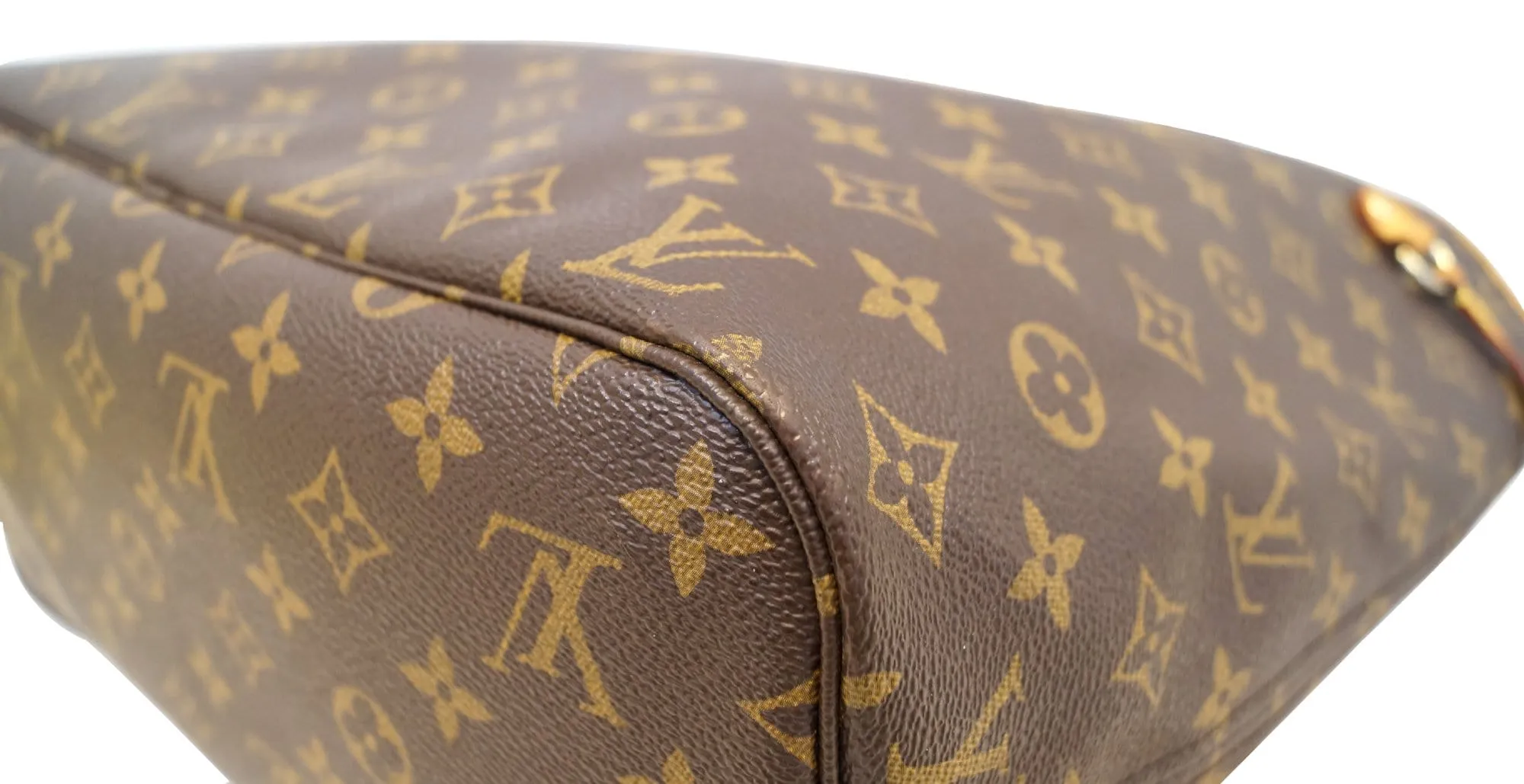 LOUIS VUITTON Monogram Canvas Neverfull MM Shoulder Bag Yellow Interior