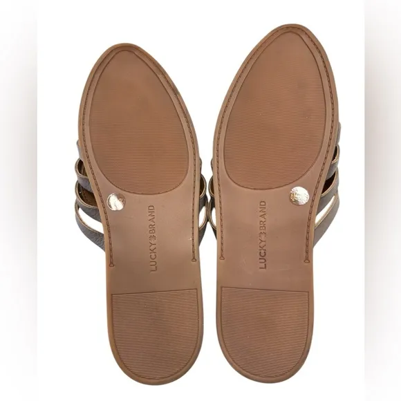 Lucky Brand Doerid Womens Shoe Size 6 Taupe Leather Mules Slip-on Sandals NEW