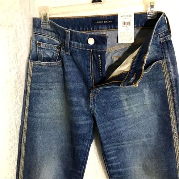 Lucky Brand NWT Midrise Authentic Straight Size 25