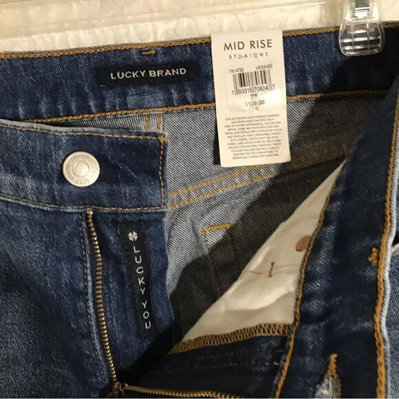 Lucky Brand NWT Midrise Authentic Straight Size 25
