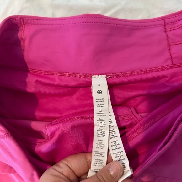 Lululemon Pink Speed Up Low Rise Shorts