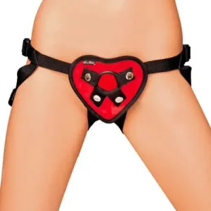 Lux Fetish Red Heart Strap-on Harness for Strap-on Sex